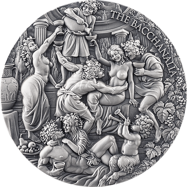 Cameroon 2025 5000 Francs CFA THE BACCHANALIA Celestial Beauty 5oz .999 Antique finish Silver Coin