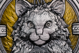 Gabon 2025 2000 Francs CFA The Ship’s Cat 2oz .999 Antiqued Silver High Relief Glow in the Dark Effect