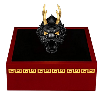 Samoa 2024 $5 3D Dragon Head Black Ruthenium & Gold Enhanced 3oz Silver Coin