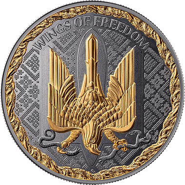 United Crypto States 2025 1000 Satoshi The Wings of Freedom Ukraine 1 oz Proof Silver Coin