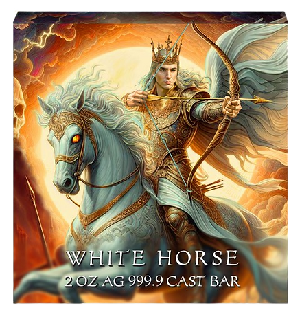 2024 White Horse - Four Horsemen of the Apocalypse - 2 oz 999.9 silver cast bar