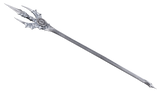 Decorative silver trident on a white background