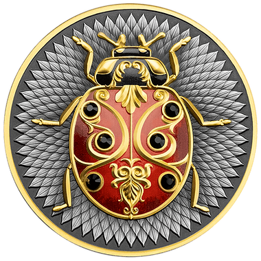 Niue 2024 $5 Ladybug 2 oz Silver Coin With Crystal Insert