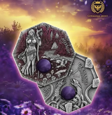 Germania 2025 10 Mark Witchcraft Herbalist 2oz Silver  .999  Octagonal Ultra High Relief Coin, Aventurine and UV Effect