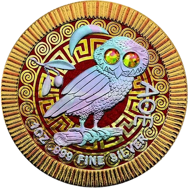 Niue 2020 $2 Ornamental Athenian Owl 1 Oz Silver Coin Swarovski Crystals