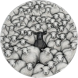 Niue 2025 $2 SHEEP B-Different High Relief 2 oz .999 Antique Silver Coin