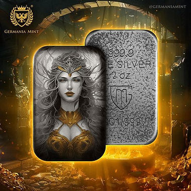 Germania Mint 2024 Goddesses: GULLVEIG - 2 oz 999.9 Silver Cast Bar
