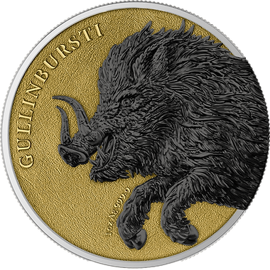 Germania Mint 2025 Germania Beasts: Gullinbursti Geminus 2 X 1oz .9999 Silver Gold and Black Edition