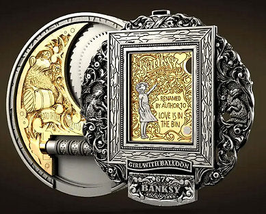 Roman Booteen's Banksy Authorized Replica  1/10oz .999 Gold Original Silver Morgan Dollar