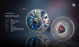 Cameroon 2025  2000 Francs MERMAID- Nature Spirits - 2 oz Antique finish .999 Silver Coin