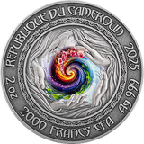 Cameroon 2025  2000 Francs MERMAID- Nature Spirits - 2 oz Antique finish .999 Silver Coin