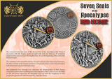 Niue 2025 $7 RED HORSE of VICTORY Seven Seals of the Apocalypse 3 Oz .999 Coloured and Gilded Antique Silver Coin