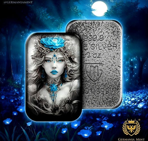 Germania Mint 2024 Goddesses: NERTHUS- 2 oz 999.9 Antique Silver Cast Bar