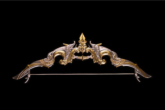 PRE-ORDER KOMSCO South Korea 2025 DIVINE WEAPONS Crescent Bow 2 oz .999 Gilded Antiqued Silver Stacker