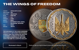 United Crypto States 2025 1000 Satoshi The Wings of Freedom Ukraine 1 oz Proof Silver Coin