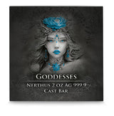 Germania Mint 2024 Goddesses: NERTHUS- 2 oz 999.9 Antique Silver Cast Bar