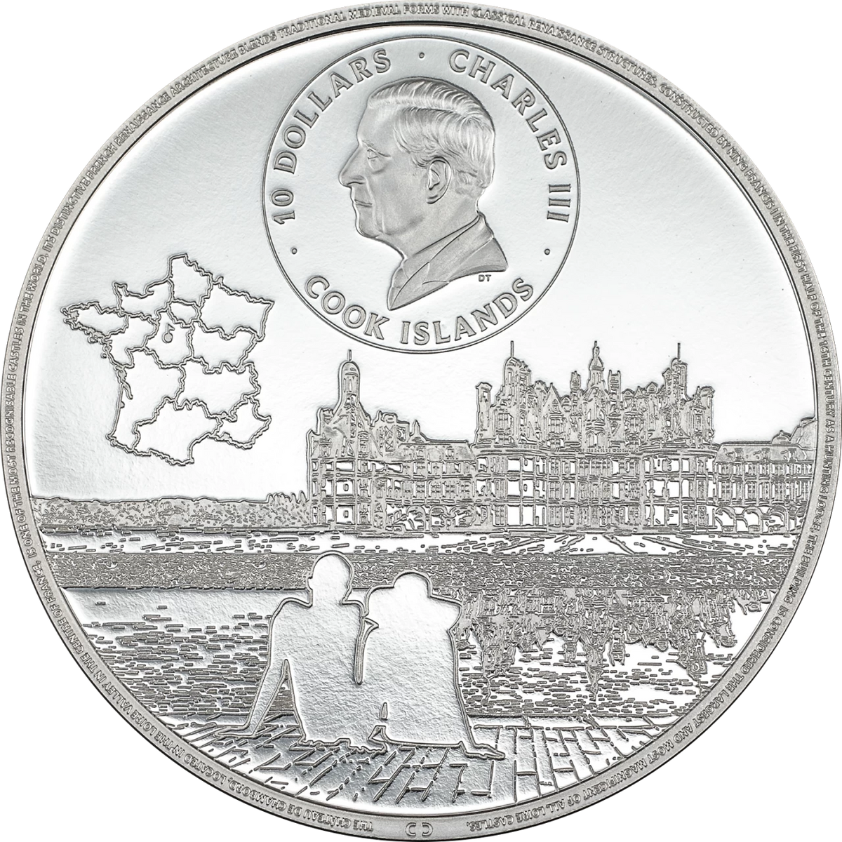 Cook Islands 2024 $10 CHATEAU DE CHAMBORD 2oz .999 Silver Coin CIT Smartminting®
