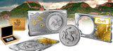 People's Republic of China PRC 2025 - / 10 Yuan THE CHINESE BULLION DRAGON COIN IN BAR 2 + 1oz Silver 1088 Made Dual Side Gold Glided Edition Set