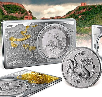 People's Republic of China PRC 2025 - / 10 Yuan THE CHINESE BULLION DRAGON COIN IN BAR 2 + 1oz Silver 1088 Made Dual Side Gold Glided Edition Set