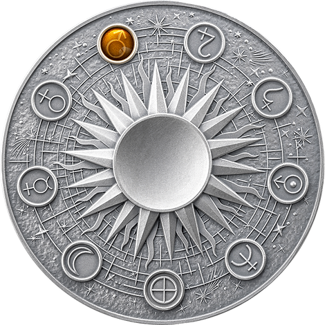 Ghana 2024 10 Cedis MARS Solar System 2 oz Antique Silver Coin Stand & Removable Carnelian  Planet Mars