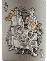 Chad 2025 10000 Francs THE FIVE FAMILIES: Genovese Crime Family 2 oz Pure Silver Numbered Coin Royal Flush Theme 500 Made