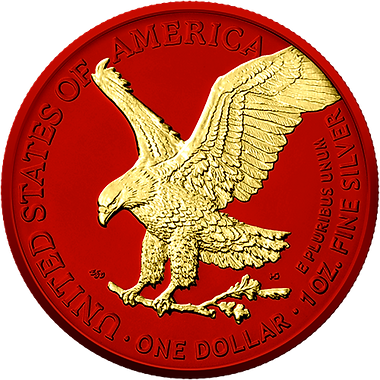 United States of America USA 2023  $1 AMERICAN EAGLE  Space Metals IV: RED  1 oz .999 Silver