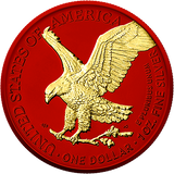 United States of America USA 2023  $1 AMERICAN EAGLE  Space Metals IV: RED  1 oz .999 Silver