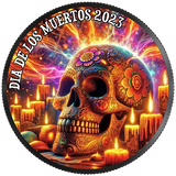 Mexico 2023  Libertad  1 Onza DIA de los MUERTOS 1oz .999 Silver Black Ruthenium