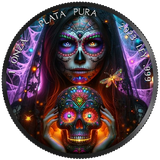 Mexico 2023  Libertad  1 Onza DIA de los MUERTOS 1oz .999 Silver Black Ruthenium