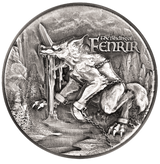Republique du Tchad 2021 10000 Francs Binding of Fenrir 2 Oz Antiqed Silver 11.5 oz Copper Coin