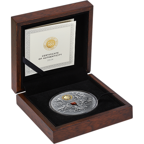 Niue 2024 $10 SHAOLIN KUNG FU Martial Arts Styles 5 Oz .999 Antique Silver Coin