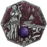Germania 2025 10 Mark Witchcraft Herbalist 2oz Silver  .999  Octagonal Ultra High Relief Coin, Aventurine and UV Effect