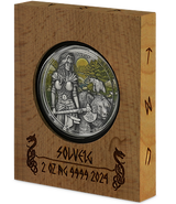 Germania Mint 2024 10 Mark Valkyries SOLVEIG 2 oz .9999 Pure Silver Antique Finish UHR