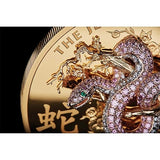 Australia 2025 $2500 The Jewelled Snake -Masterpieces Series 10oz .9999 Gold Proof with Argyle Pink Diamonds™ Coin Perth Mint