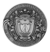 Cameroon 2024 2000 Francs CAESAR & CLEOPATRA - The Power of Love - with Ruby Insert 2oz .999 Silver