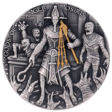 Niue 2023 $5 OSIRIS Gods of Anger 2oz High Relief Gilded .999 Antiqued Silver