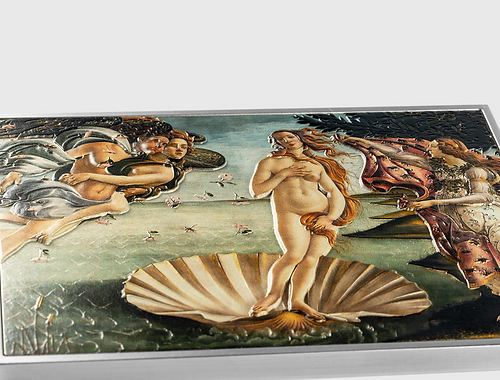 Chad 2023 10000 Francs The Birth of Venus 33.5 oz Copper Core 2 oz .999 Silver High Relief Coloured Coin Only 333 Minted