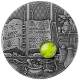 Cameroon 2023 2000 Francs CFA Wizard 2 oz .999 Antique Silver High Relief Fluorescent Silver Coin