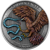 Germania Mint Malta 2024 10 Euro GOLDEN EAGLE 2 oz 999.9 Antique Silver BU HR Limited Edition