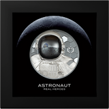 Cook Islands 2024 $20 Astronaut - Real Heroes – Only the Brave are Free - 3 Oz Pure Silver Black Proof Coin CIT Smartminting®