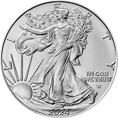 USA 2024  $1 UKRAINE Sunset War Walking Liberty 1 Oz .999 Silver Coin 100 Made Obverse