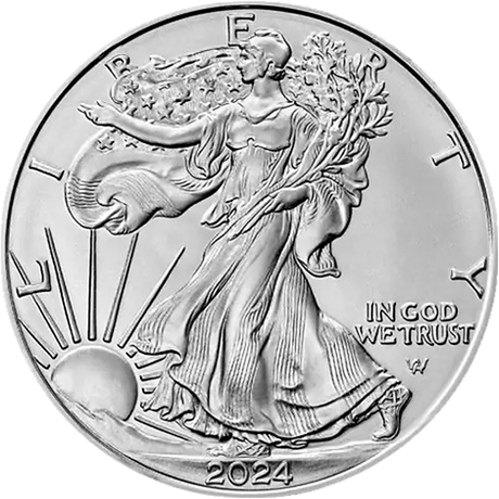 USA 2024  $1 UKRAINE Sunset War Walking Liberty 1 Oz .999 Silver Coin 100 Made Obverse