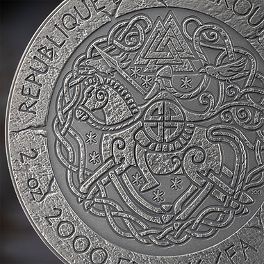 Cameroon 2026 2000 Francs ROLAND OF NORMANDY: The Way to Valhalla 2oz .999 Antique finish Silver