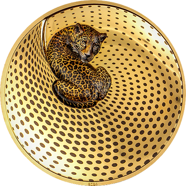 Palau 2024 $20 Leopard Camouflage Of Nature 5oz .9999 Silver Gilded Proof Coin