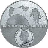 Cook Islands 2024 $20 Astronaut - Real Heroes – Only the Brave are Free - 3 Oz Pure Silver Black Proof Coin CIT Smartminting®