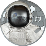 Cook Islands 2024 $20 Astronaut - Real Heroes – Only the Brave are Free - 3 Oz Pure Silver Black Proof Coin CIT Smartminting®