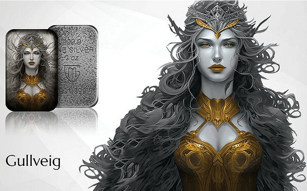 Germania Mint 2024 Goddesses: GULLVEIG - 2 oz 999.9 Silver Cast Bar