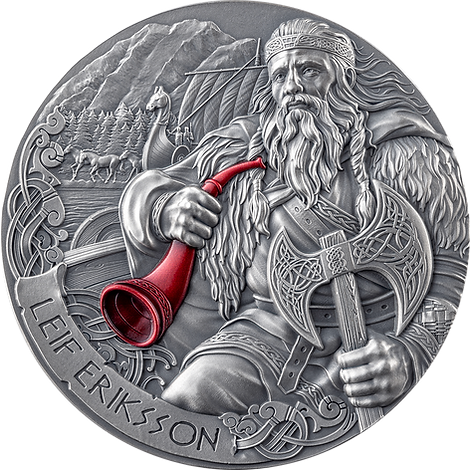 Cameroon 2024 2000 Francs CFA Leif Eriksson  - The Way to Valhalla - 2oz .999 Silver Coin