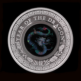 Australia 2024 $1 Lunar Year of the Dragonr Opal 1oz 99.99% Silver Proof Coin Perth Mint