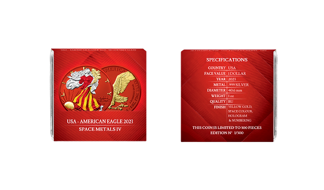 United States of America USA 2023  $1 AMERICAN EAGLE  Space Metals IV: RED  1 oz .999 Silver